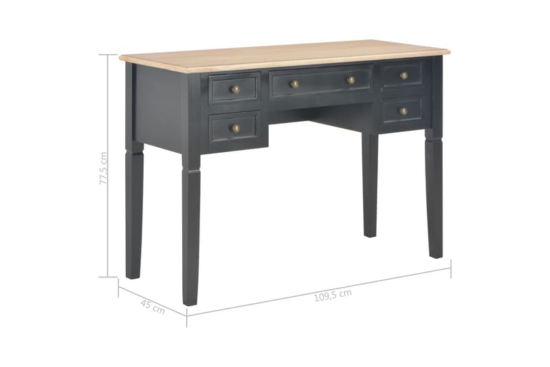 Skrivebord svart 109,5x45x77,5 cm tre - Svart - Skrivebord - Databord & PC bord