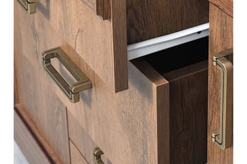 Tadeusz Skrivebord 118 cm med Oppbevaring Skuffer+Hylle+Skap - Mørkebrun - Møbler - Bord - Kontorbord - Skrivebord