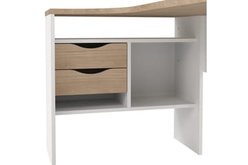 Taketo Hjørneskrivebord 145 cm - Hvit/Natur - Møbler - Bord - Kontorbord - Skrivebord - Hjørneskrivebord