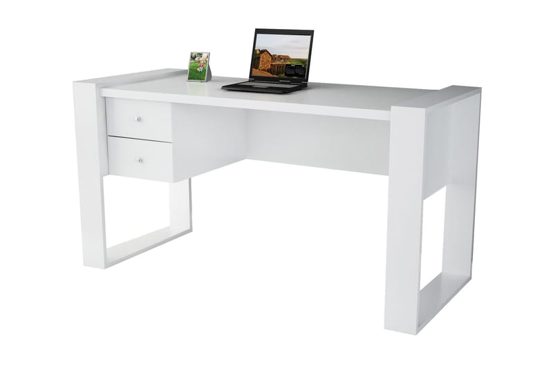 Skrivebord Tejmon 158 cm med Oppbevaringsskuffer - Hvit - Skrivebord - Databord & PC bord