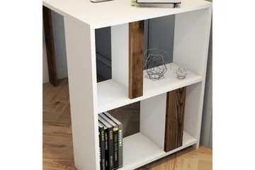 Timiza Skrivebord 120 cm med Oppbevaring Hylle - Hvit/Valnøttsbrun - Møbler - Bord - Kontorbord - Skrivebord