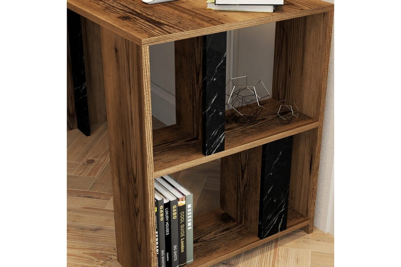 Timiza Skrivebord 120 cm med Oppbevaring Hylle - Valnøttsbrun/Svart - Møbler - Bord - Kontorbord - Skrivebord