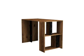 Timiza Skrivebord 120 cm med Oppbevaring Hylle - Valnøttsbrun/Svart - Møbler - Bord - Kontorbord - Skrivebord