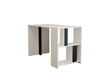 Timiza Skrivebord 120 cm med Oppbevaringshylle - Vit/Antrasitt - Møbler - Bord - Kontorbord - Skrivebord