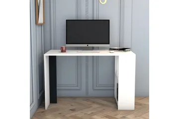 Timiza Skrivebord 120 cm med Oppbevaringshylle - Vit/Antrasitt - Møbler - Bord - Kontorbord - Skrivebord