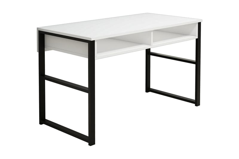 Skrivebord Tyrsberget 120 cm med Oppbevaringshylle - Hvit/Svart - Skrivebord - Databord & PC bord