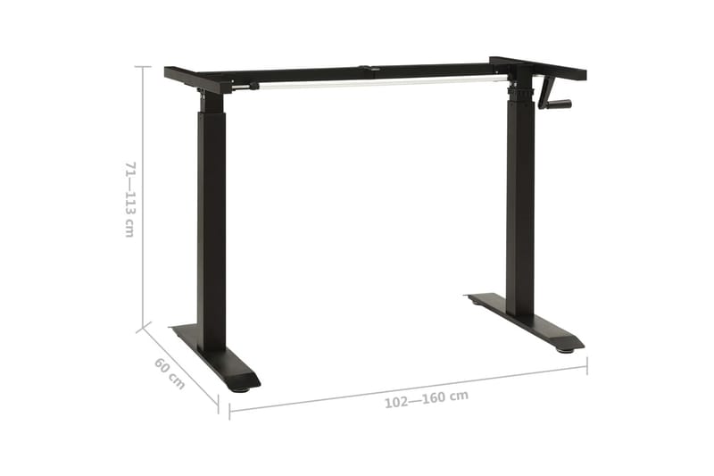 Understell til sitte-/ståbord manuell høydejustering svart - Svart - Skrivebord - Databord & PC bord