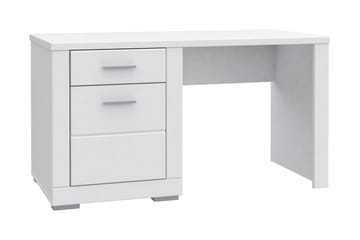 Uzayr Skrivebord 138 cm med Oppbevaringshylle + Skap - Hvit - Møbler - Bord - Kontorbord - Skrivebord