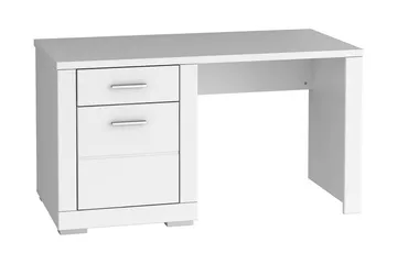 Uzayr Skrivebord 138 cm med Oppbevaringshylle + Skap - Hvit - Møbler - Bord - Kontorbord - Skrivebord