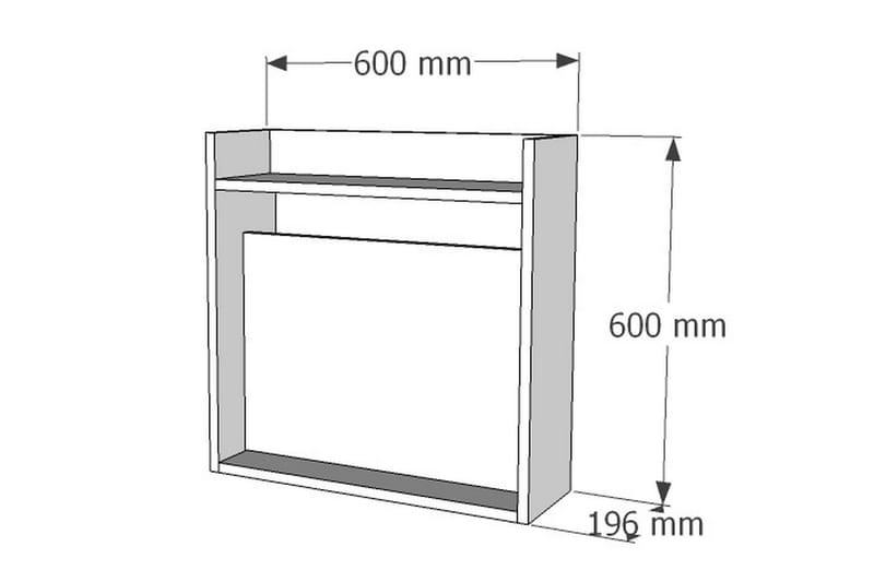 Veggskrivebord Epifania 60 cm med Oppbevaring Hyller - Hvit/Valnøttsbrun - Skrivebord - Databord & PC bord