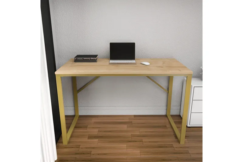 Vinresk Skrivebord 60x74x120 cm - Gull/Brun - Møbler - Bord - Kontorbord - Skrivebord