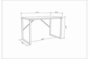 Vinresk Skrivebord 60x74x120 cm - Gull/Brun - Møbler - Bord - Kontorbord - Skrivebord