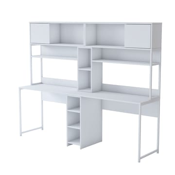 Skrivebord Wallxpert Dara (210 x 170,5 x 50 cm) Hvit - Hvit - Møbler - Bord - Kontorbord - Skrivebord