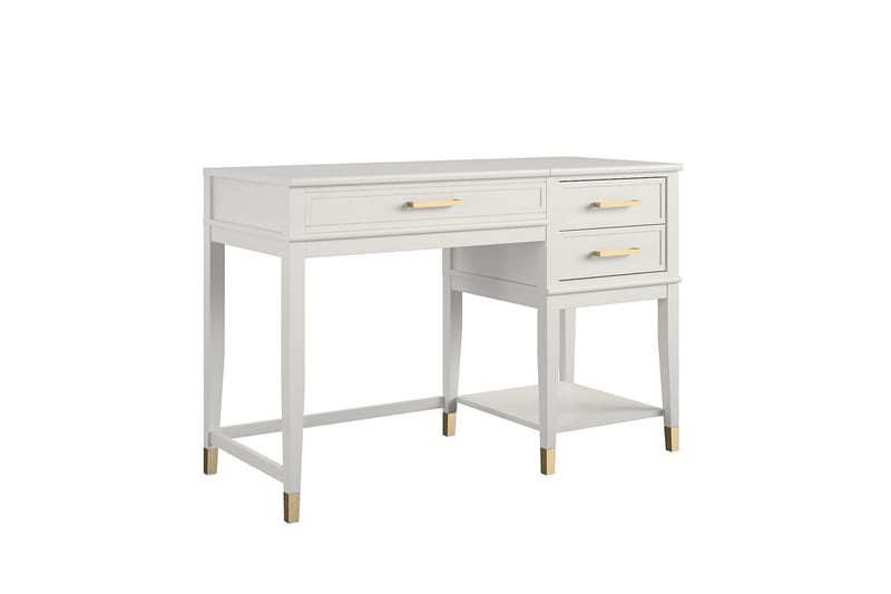 Skrivebord WesterleigH 116 cm Høy- og senkbart 3 Skuffer Hvi - Skrivebord - Databord & PC bord