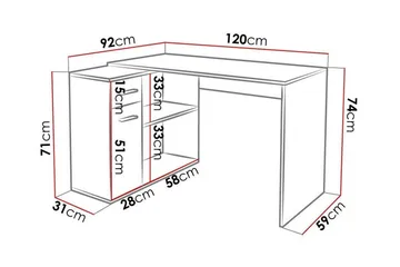 Wickston Skrivbord 120 cm Anthracite - Møbler - Bord - Kontorbord - Skrivebord