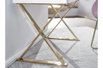 Willowdale Skrivebord 118 cm med Oppbevaring 2 Skuffer - Hvit/Gull - Møbler - Bord - Kontorbord - Skrivebord