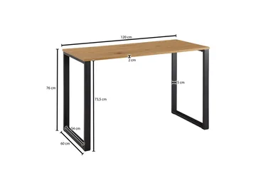 Skrivebord Wohnling Eiketre stil 120 cm moderne - Møbler - Bord - Kontorbord - Skrivebord