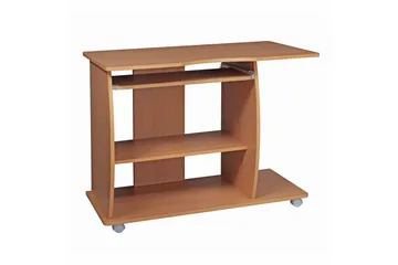 Skrivebord Wohnling for laptop eller datamaskin med hjul, uttrekkbart tastatur, moderne stil Bøk - Bøk - Møbler - Bord - Kontorbord - Skrivebord