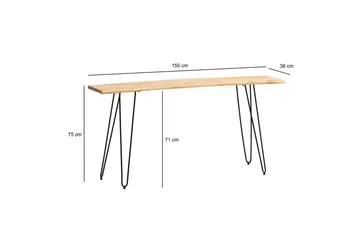 Skrivebord Wohnling Heltre 150 cm Trekantet kant med hårnålben Landlig stil - Møbler - Bord - Kontorbord - Skrivebord