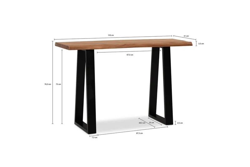 Skrivebord Wohnling Heltre med trekanter metallramme - Møbler - Bord - Kontorbord - Skrivebord