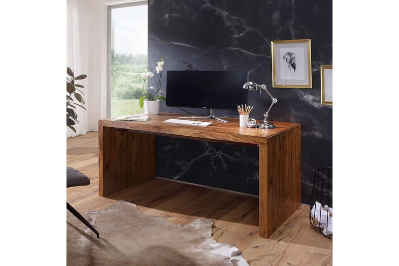 Skrivebord Wohnling Massive treb bein, landlig stil 200x100 cm, rosentre - 200x100 cm, rosentre - Møbler - Bord - Kontorbord - Skrivebord