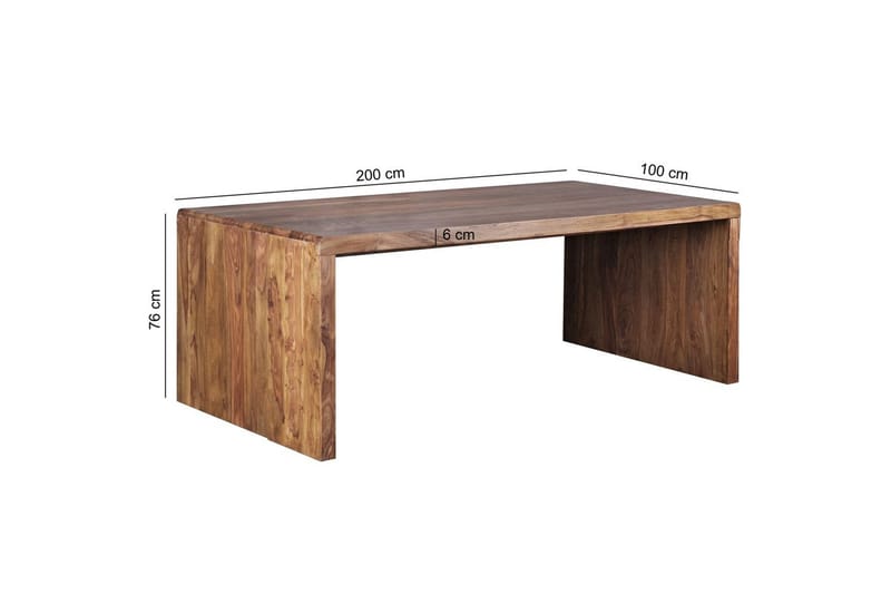 Skrivebord Wohnling Massive treb bein, landlig stil 200x100 cm, rosentre - 200x100 cm, rosentre - Møbler - Bord - Kontorbord - Skrivebord
