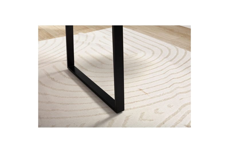 Skrivebord Wohnling Massivt treverk trekanter metallbein landlig stil Svart, Rett, 140x60 cm - Svart, Rett, 140x60 cm - Møbler - Bord - Kontorbord - Skrivebord