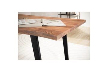 Skrivebord Wohnling Massivt treverk trekanter metallbein landlig stil Svart, vinklet, 200x100 cm - Svart, vinklet, 200x100 cm - Møbler - Bord - Kontorbord - Skrivebord