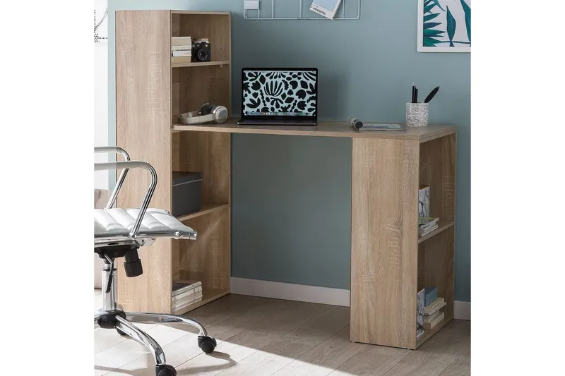 Skrivebord Wohnling med hylle 120x120x53 cm tre moderne stil Sonoma - Sonoma - Møbler - Bord - Kontorbord - Skrivebord