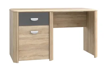 Yazmene Skrivebord 130 cm med Oppbevaringsskuff + Skap - Brun - Møbler - Bord - Kontorbord - Skrivebord