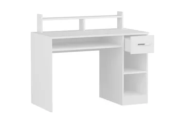 Yemisen Skrivebord 120 cm med Oppbevaringsskuff + Hyller - Hvit - Møbler - Bord - Kontorbord - Skrivebord