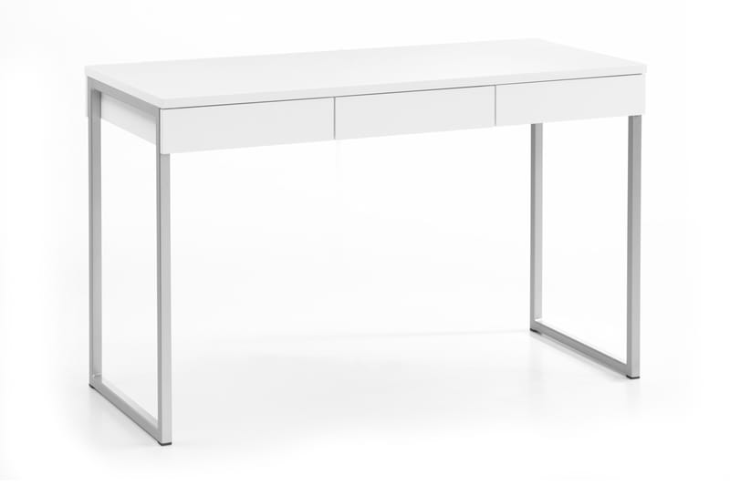 Skrivebord Praxia Plus 126 cm med Oppbevaring 3 Skuffer - Hvit/Krom - Skrivebord - Databord & PC bord