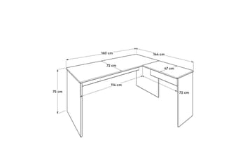 Soonam Skrivebord 160x144 cm - Lyse brun - Møbler - Bord - Kontorbord - Skrivebord