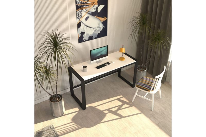 Sorix Skrivebord 55x122 cm - Hvit/Sort - Møbler - Bord - Kontorbord - Skrivebord