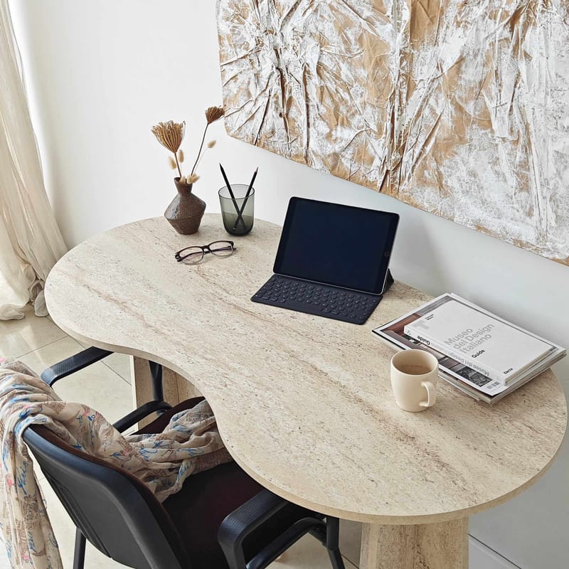 Soryn skrivebord 120 cm - Travertin - Møbler - Bord - Kontorbord - Skrivebord