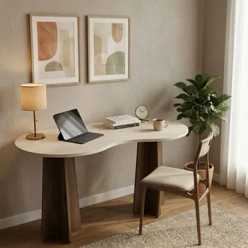 Soryn Skrivebord 120x75x60 cm - Travertine Walnut - Møbler - Bord - Kontorbord - Skrivebord