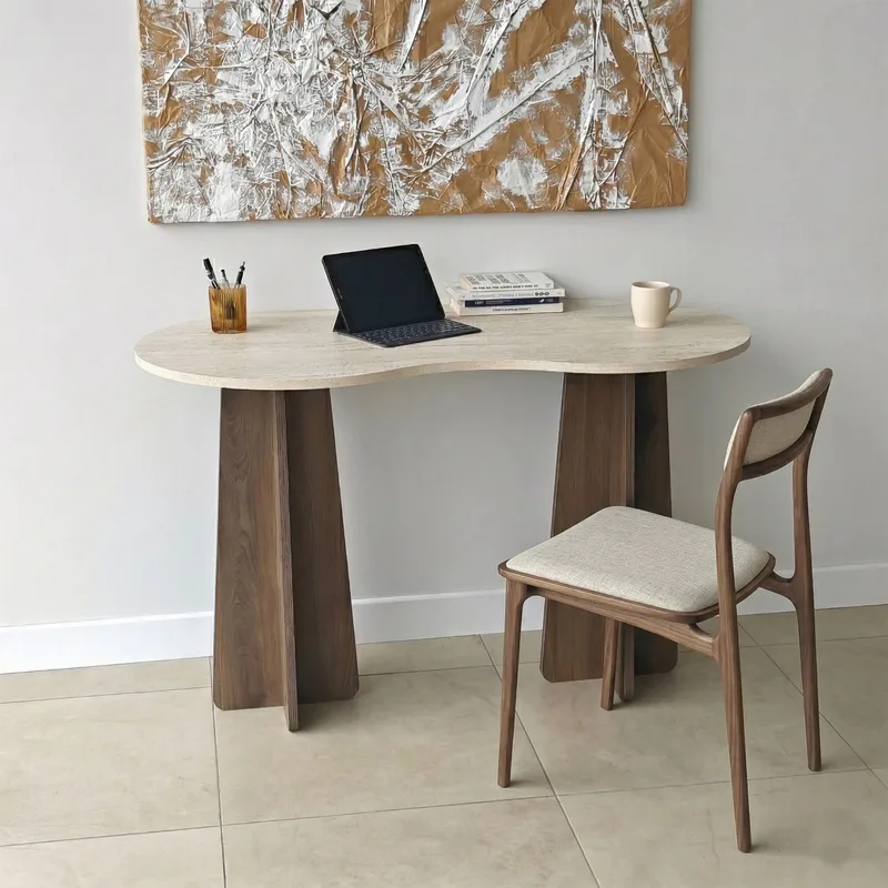 Soryn Skrivebord 120x75x60 cm - Travertine Walnut - Møbler - Bord - Kontorbord - Skrivebord