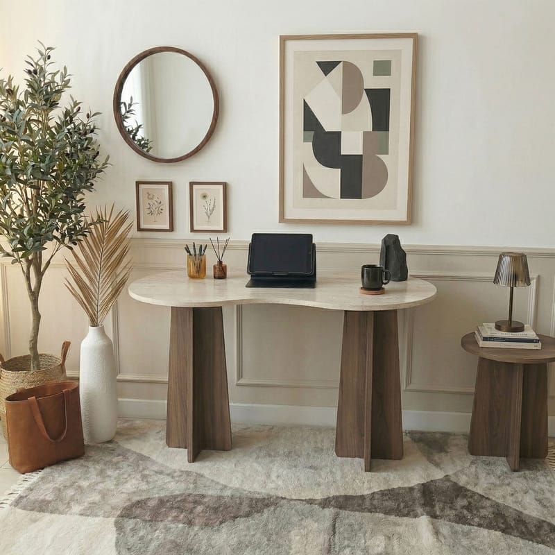 Soryn Skrivebord 120x75x60 cm - Travertine Walnut - Møbler - Bord - Kontorbord - Skrivebord