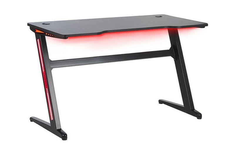 Spillebord Storden 120 cm med LED-belysning - Svart - Gamingbord