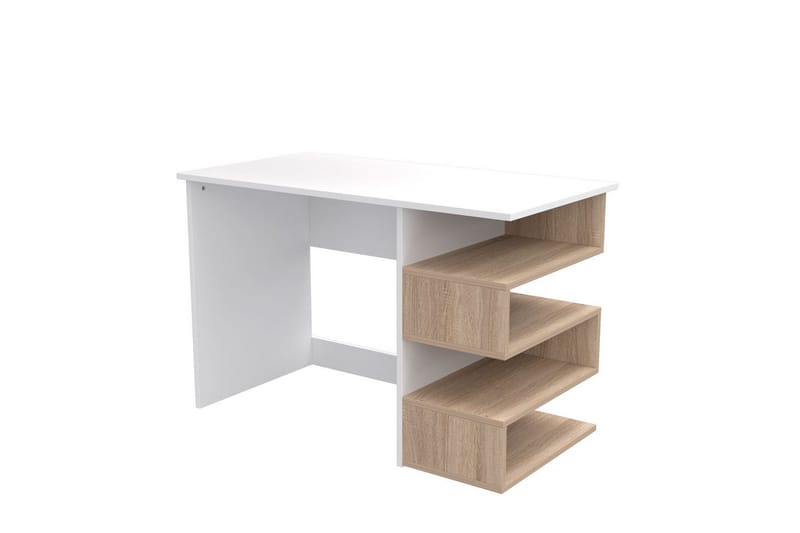 Studie skrivebord Coren Hvit / Sonomo - Hvit - Møbler - Bord - Kontorbord - Skrivebord