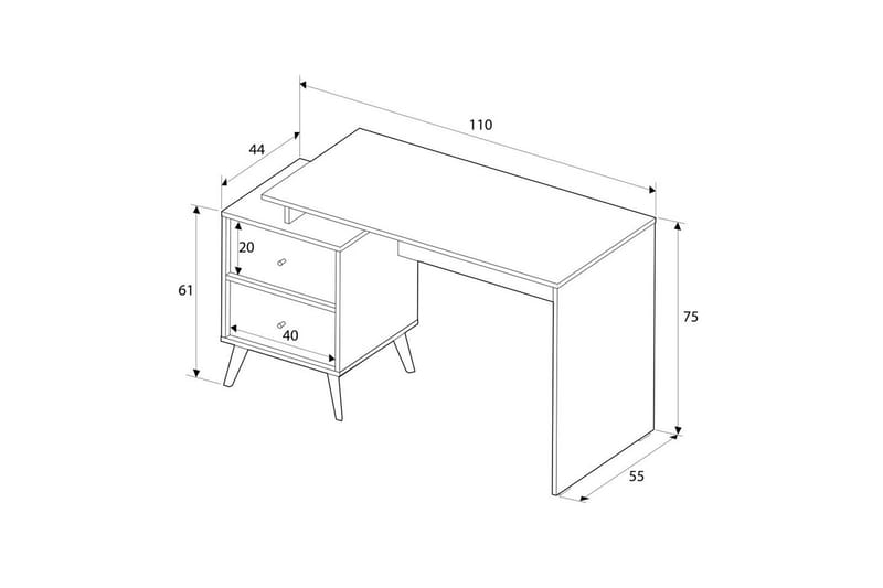Studie skrivebord Felyra Flerfarget - Multifarget - Møbler - Bord - Kontorbord - Skrivebord