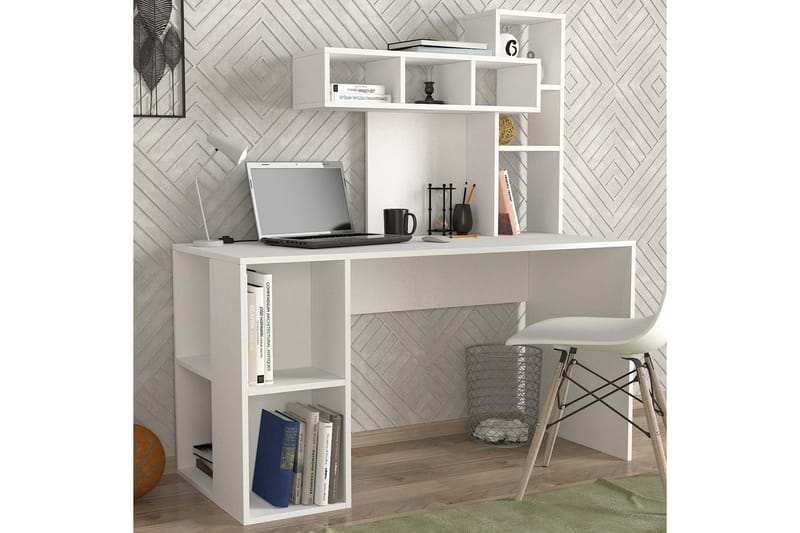 Studie skrivebord Korallhvit - Gull/Hvit - Møbler - Bord - Kontorbord - Skrivebord