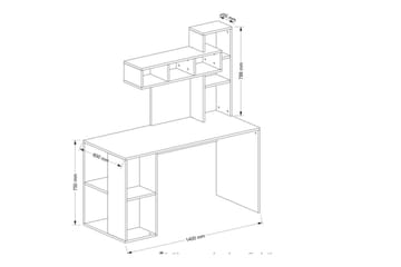 Studie skrivebord Korallhvit - Gull/Hvit - Møbler - Bord - Kontorbord - Skrivebord