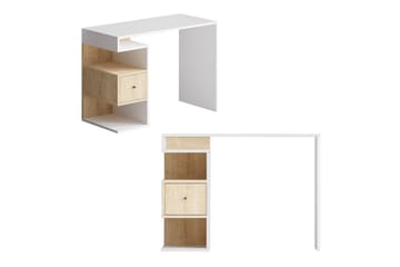 Studie skrivebord Kryna Hvit / Eik - Rødfarget tre/Hvit - Møbler - Bord - Kontorbord - Skrivebord