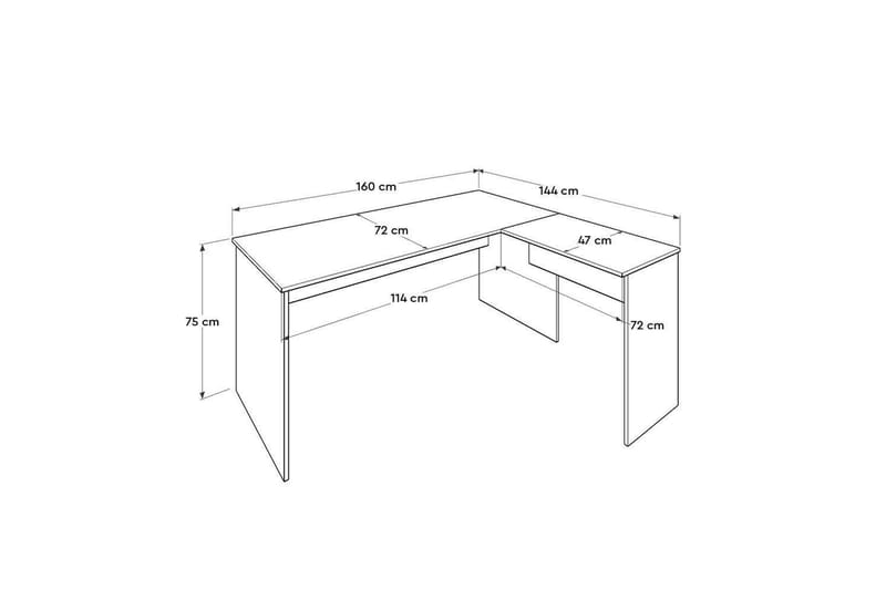 Studie skrivebord Quelanwich Antrasitt / Eik - Antrasitt / Eik - Møbler - Bord - Kontorbord - Skrivebord