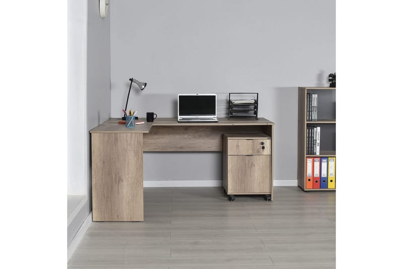 Studie skrivebord Quelanwich Lys valnøtt - Lys valnøtt - Møbler - Bord - Kontorbord - Skrivebord