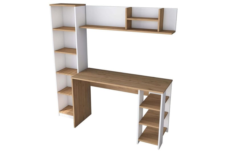 Studie skrivebord Traven Valnøtt / Hvit, Hvit