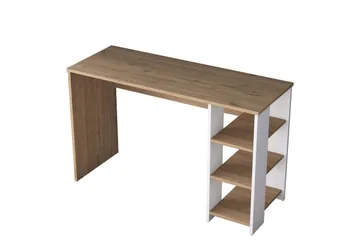 Studie skrivebord Traven Valnøtt / Hvit - Hvit - Møbler - Bord - Kontorbord - Skrivebord