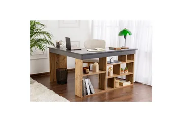 Studiebord Regar Antrasitt Atlantisk Furu - Antrasitt Atlantisk Furu - Møbler - Bord - Kontorbord - Skrivebord - Hjørneskrivebord