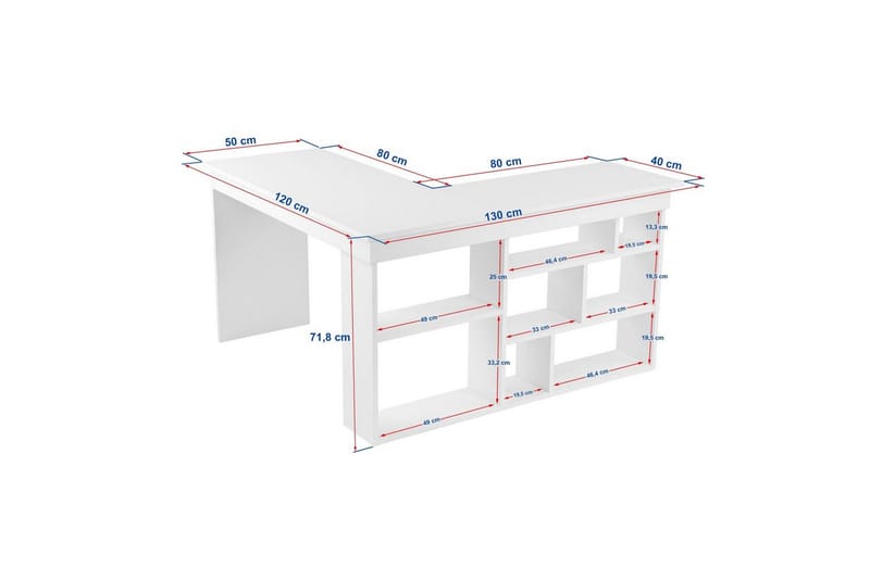 Studiebord Regar Antrasitt Atlantisk Furu - Antrasitt Atlantisk Furu - Møbler - Bord - Kontorbord - Skrivebord - Hjørneskrivebord
